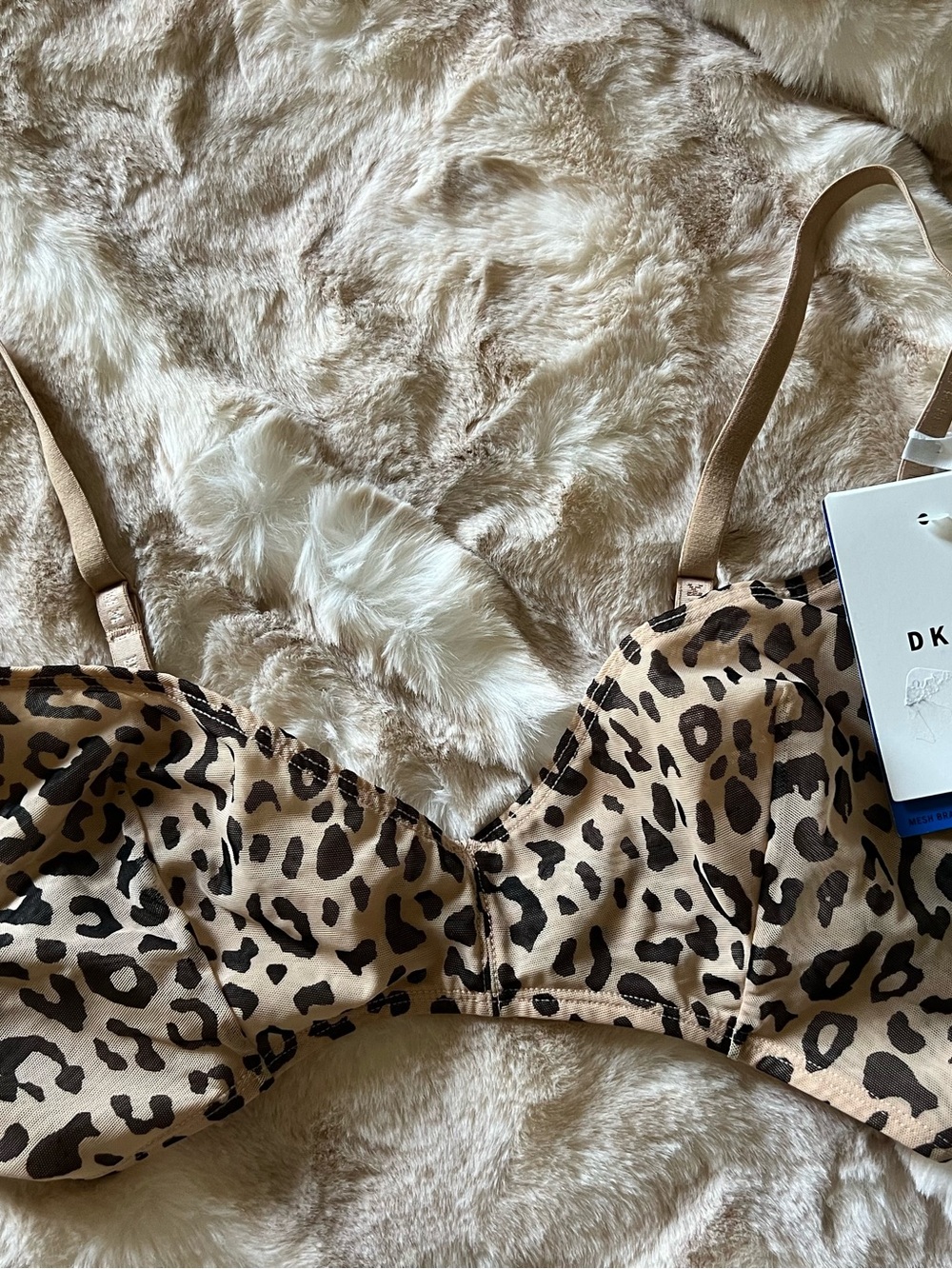 Dkny Leopard-Print Underwire Bra in Tan and Black